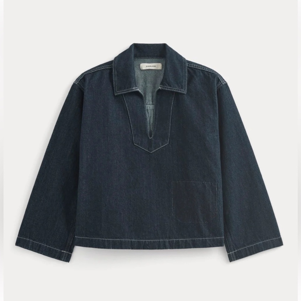 NWT Everlane Cropped Denim Tunic in Tungsten rinse